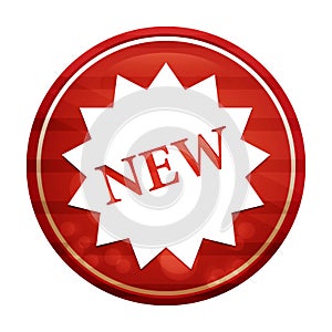 New star badge icon realistic diagonal motion red round button illustration