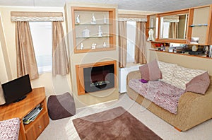 New static home caravan interior