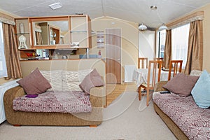 New static home caravan interior