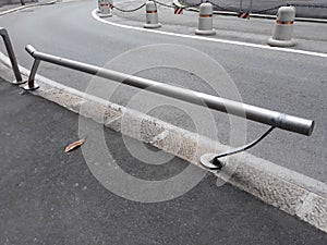 NEW STEEL RAILING BUT DAMAGED BY VEHICLE