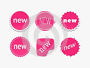 New sticker set. Vector sale banner for web store. Product stickers with offer about the best prise