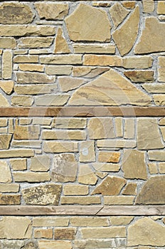 New stone cladding plates on the wall