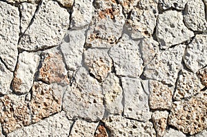 New stone cladding plates on wall