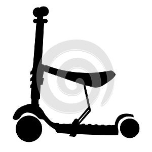 New style kids kick pedal push bike scooter kids with seat on white background vector photo