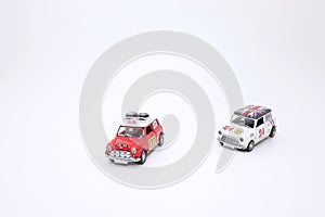 New Style Mini Cooper on a White