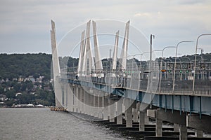 new tappan zee bridge at sunset golden hour (nyack to tarrytown) suspension bridge across the hudson river