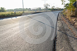 New tarmac road. New asphalt abstract texture background. empty asphalt road. New asphalt texture