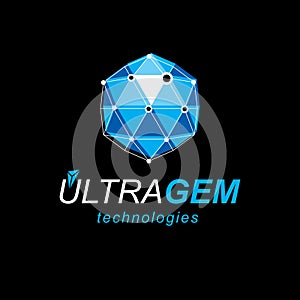 New technology symbol. Abstract vector 3D geometric low poly obj