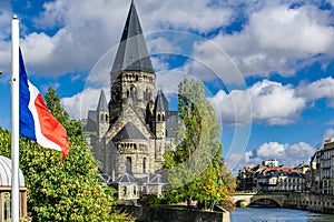 New temple or new protestant temple in metz on the moselle river