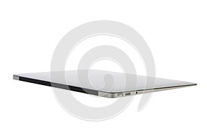 New thin silver laptop computer