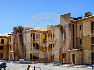 New three story apartment construction & framing