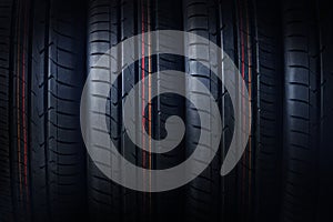 New tires background. Beautiful tyres pattern for your design
