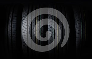 New tires background texture with summer tread