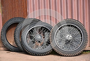 New tires of speedway motorbikes