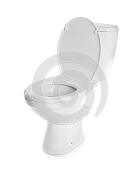 New toilet bowl on white background