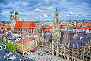 New Town Hall located in the Marienplatz in Munich, Germany