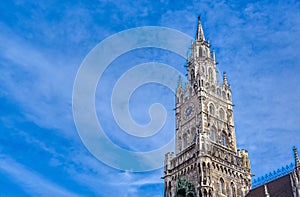 New Town Hall located in the Marienplatz in Munich, Germany