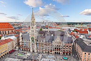 New Town Hall on Marienplatz square in Munich