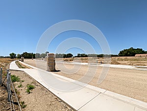 New track home development being built in california