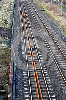 New tracks for old - rails ready for replacement photo