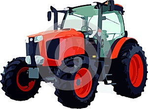 New tractor on white background