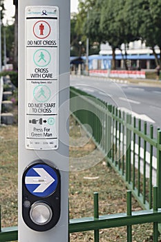 AUG 2019 Traffic light post in Singapore