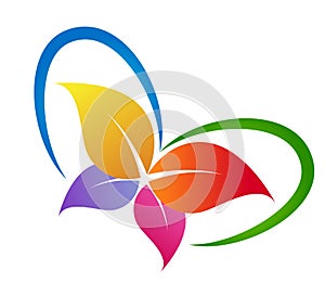 Colorful Leaf butterfly logo.