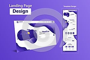 New Trendy Landing Page Website Vector Template Design photo