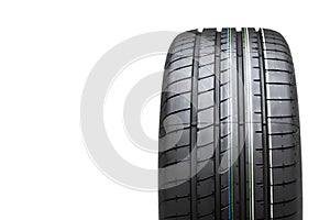 New tyre isolated on white background