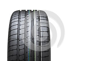 New tyre isolated on white background