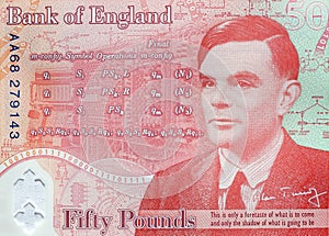 New UK Fifty Pound Note With Alan Turing