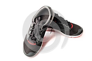 New unbranded running shoe color black and red