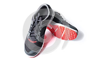 New unbranded running shoe color black and red