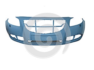 New unpainted car bumper on a white background photo