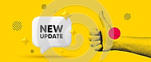 New update icon. Special offer sign. Hand showing thumb up like. Vector