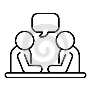 New vacancy interview icon outline vector. Promotion best