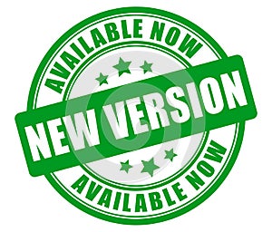 New version available green vector label