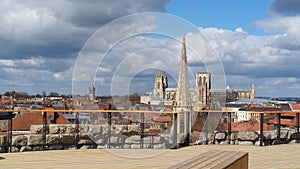 The new viewing platform of Clifford`s Tower in York, Northern England