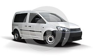 New VW Caddy van isolated on white