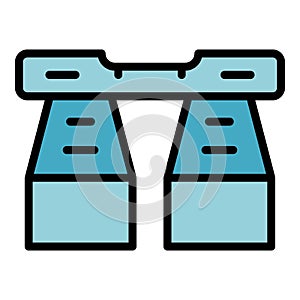 New wall brick icon vector flat