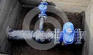 New water valves and pipes for water pipeline