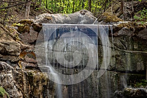 New waterfall in Sophia old dendropark, in the city of Uman, Ukraine