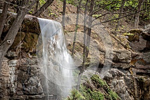 New waterfall in Sophia old dendropark, in the city of Uman, Ukraine