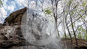 New waterfall in Sophia old dendropark, in the city of Uman, Ukraine