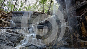 New waterfall in Sophia old dendropark, in the city of Uman, Ukraine