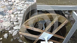 New watermill wheel in motion