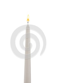New wax taper candle isolated photo