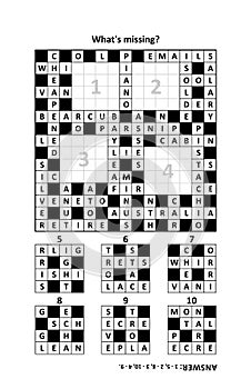 New way to play with crossword puzzles: Find the missing fragments. photo