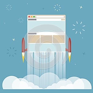 New website launch like a rocket