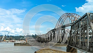 New Westminster Bridge aka New Westminster Rail Bridge or Fraser River Swing Bridge.